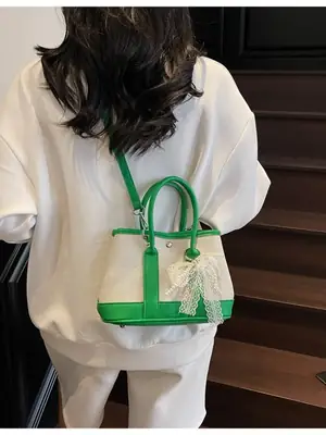 Green Contrasting Women's Shoulder Bag 2025 New
