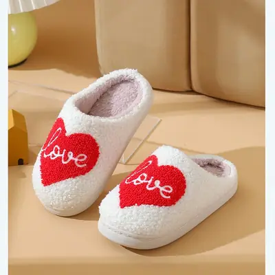 2025 Winter Girls' Cotton Slippers Embroidered Fur Slippers Boys' Fashion Casual Cross-Border Source Slippers Middle Children's Dropshipping