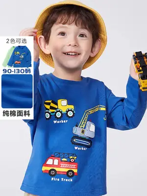 Blue 2026 Boys Long Sleeve T-Shirt Pure Cotton