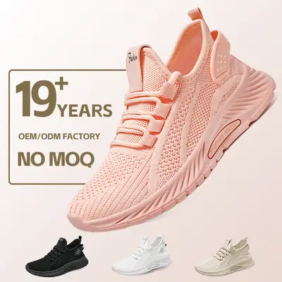 Women's Fly-Knit Mesh Casual Sneakers Black