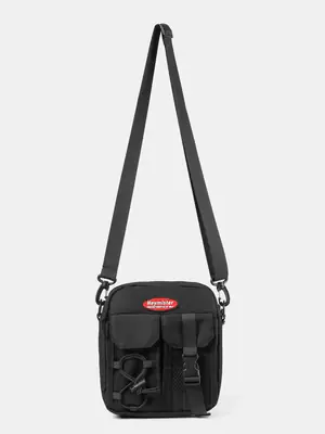 Men's Black Crossbody Satchel Bag with Adjustable Strap