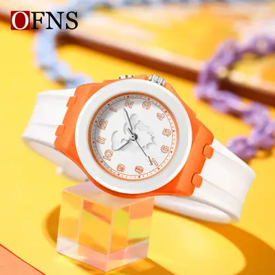 Ofns Cross-Border Watch Orange White Zodiac Dial Waterproof