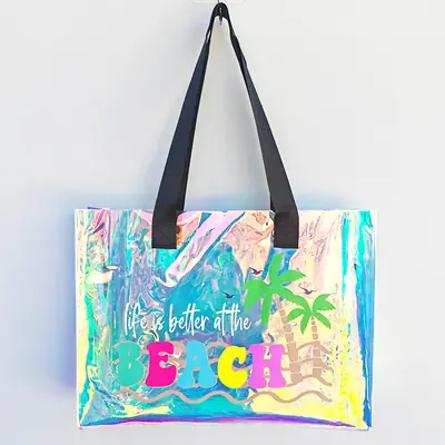 Beach Laser PVC Gift Bag Swimming Transparent Waterproof Travel Bag