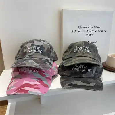 New Camouflage Letter Embroidered Baseball Caps for Women