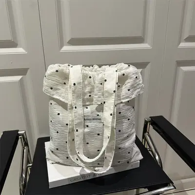 2025 New Korean Style Canvas Bucket Bag Large Capacity Women