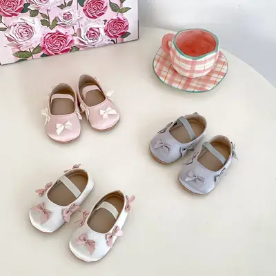 Baby Cloth Shoes New Fragrant Style Soft Bottom Shoes Bow Sweet Princess Shoes 9 Months One and a Half Year Old Single Shoes