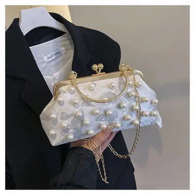 Pearl Chain Shoulder Crossbody Bag for Women