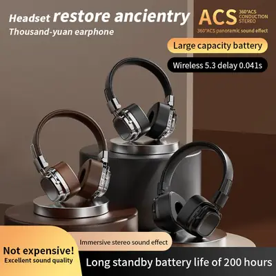 2025 New Ins American Retro Style Wireless Bluetooth 5.3 Over-Ear Headphones