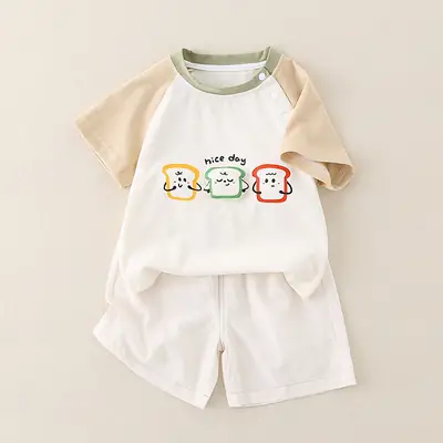 Summer T-Shirt Boy Baby Short-Sleeved Clothes Street Top Two-Piece Summer Suit New Kidsren's Casual Suit