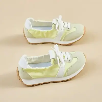 Women's White Lace-Up Casual Shoes with Soft Sole