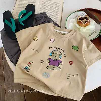 Boys T-Shirt Thin Short Sleeve Cartoon Korean Style 2025