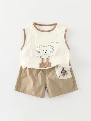 Boys T-Shirt Summer 2026 Cartoon Cotton Sleeveless Top