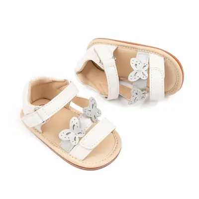 Cross-border New Baby Girl Sandals 2025 Summer Baby Toddler Shoes Korean Style Butterfly Velcro Baby Shoes