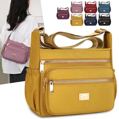Women's Multi-compartment Crossbody Bag Yellow Multi Color
