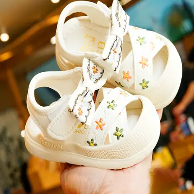 Toddler Sandals Pink Floral 1-2Yrs Non-Slip