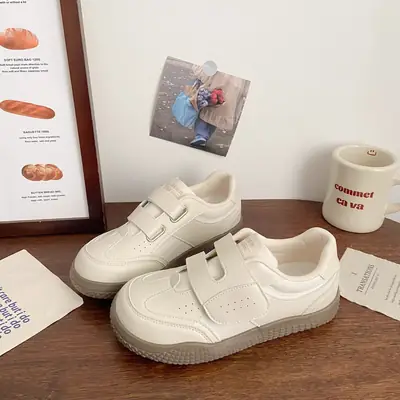 Women's White Hook & Loop Board Shoes for Spring Training