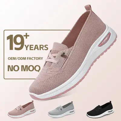 Women's Fly-Knit Lace-Up Shoes Soft Mesh Casual Wear