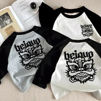 Boys Cotton Raglan Sleeve T-Shirts Beignao Design