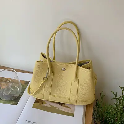 Women's Yellow Leather Bucket Bag Spring 2025
