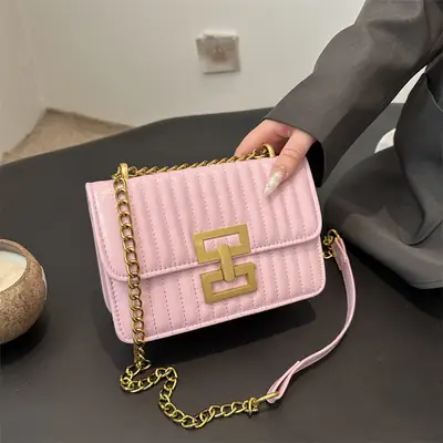 Pink Chain Shoulder Bag for Women 2025