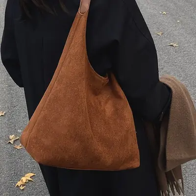 Vintage Suede Shoulder Bag for Women Autumn Winter 2025