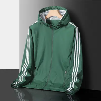 2024 New Spring Men's Sports Windbreaker Jacket Youth Casual Fashion Windproof Fabric Couple Jacket 2032