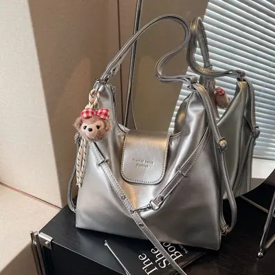 Silver Fashionable Shoulder Bag for Women 2025 New Arrival