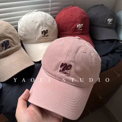 Red Embroidered Baseball Cap for Women 2026 Spring