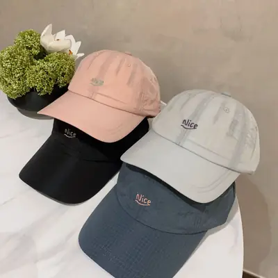Women's Light Gray Embroidered Baseball Cap Spring Summer