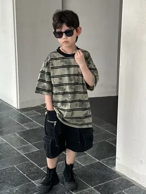 Boys Striped Cotton T-Shirt 2025 Summer Casual