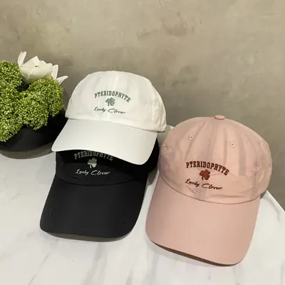 2025 Korean Style Black Embroidered Baseball Cap Women Men