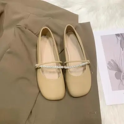 Women's Elegant Pearl-Decorated Flat Shoes