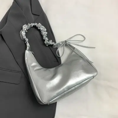 Silver Korean Minimalist Shoulder Bag 2025 New Model