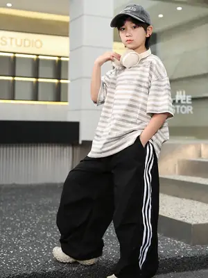 Summer Boys Striped T-Shirt & Trouser Set