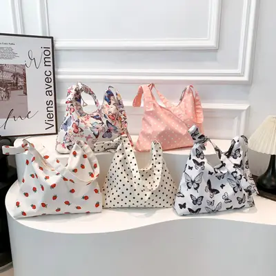 Women's Korean Fashion Fresh Hand Tote Bags 2025 Spring New Large Capacity