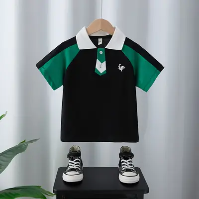 Boys Polo T-Shirt White Yellow Medium
