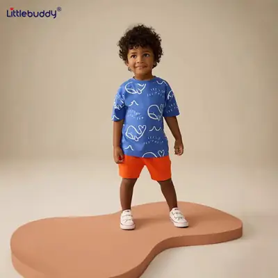 Dolphin Print Boys Summer T-Shirt Shorts Set