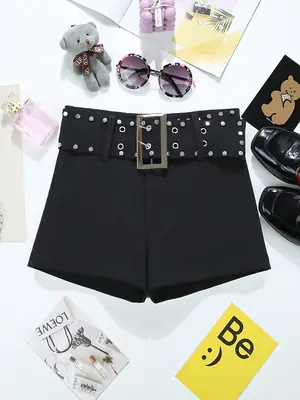 Black Slim Fit Elastic Waist Pants 2025 Korean Women