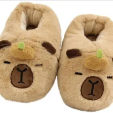 Capibala Doll Water Guinea Pig Cotton Slippers Winter Girls Home Cotton Shoes Capybara Plush Slippers Cute Warm