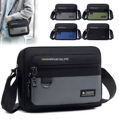 Men's Multi-Purpose Crossbody Bag with Zip & Strap