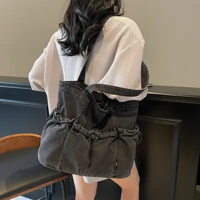 Korean Style Canvas Shoulder Bag for Women