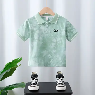 Boys' Green Polo Shirt 2025 Summer Wear