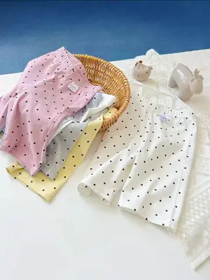 New Summer Thin Girls Polo Dot Shorts White