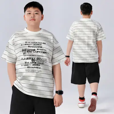 Chubby Striped T-Shirt Plus Size Teen Wear