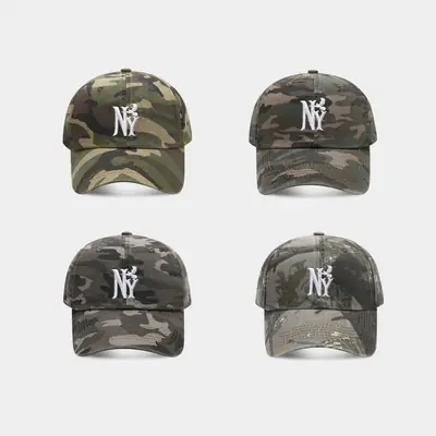 European American Camo Baseball Caps with NY Logo