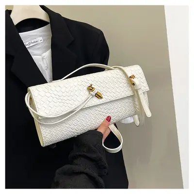 2025 White Textured Crossbody Bag for Women