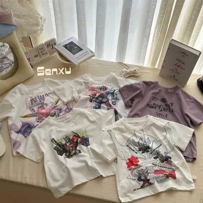 Girls Cartoon T-Shirts Set Cotton Summer Wear