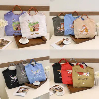New Niche Embroidered Nylon Shopping Bags for Women