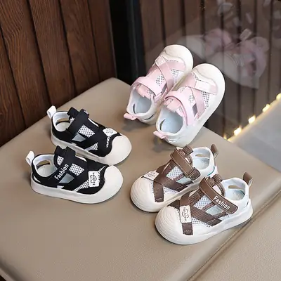 Baby Baby Shoes Summer New Girls Hollow Breathable Single Mesh Sports Sandals Boys Soft Sole Toddler Shoes