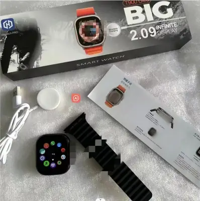 T900Ultra Smart Watch Black Bluetooth Heart Rate Tracker